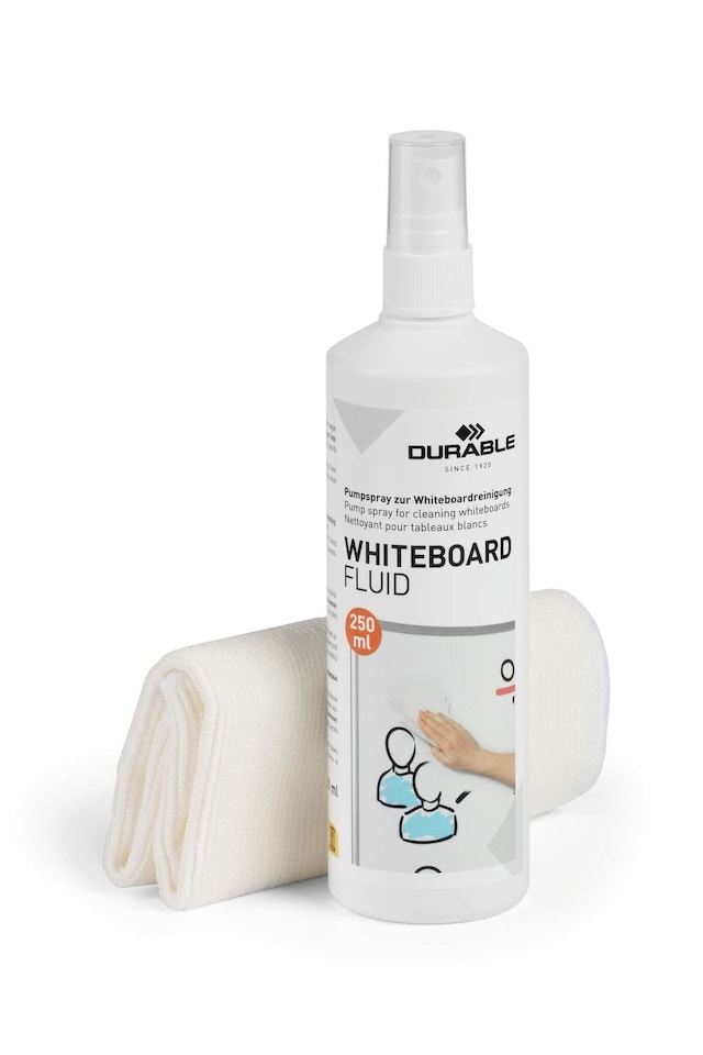 image 1 of Durable Streak-Free Whiteboard Cleaning Spray and Microfibre Cloth Kit | 250ml