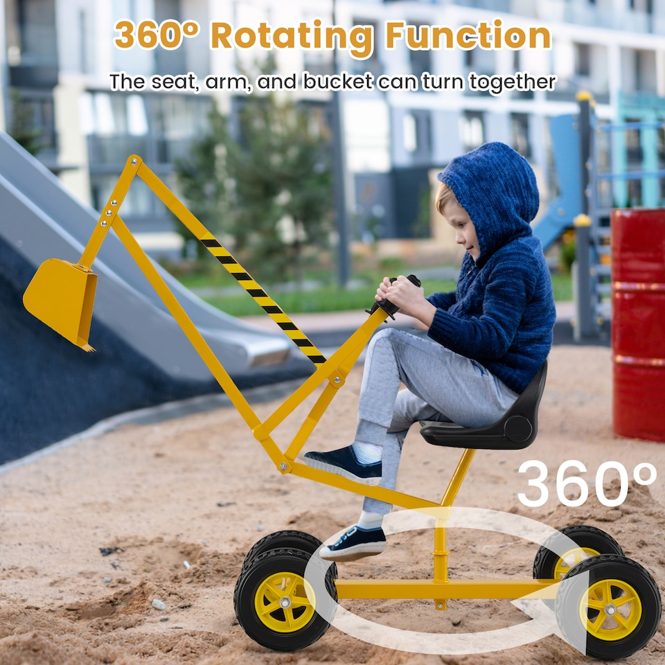 image 1 of COSTWAY Sand Digger Kids Sandbox Toy Construction Yellow