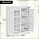 image 2 of COSTWAY Bathroom Floor Cabinet Display Storage White White