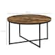 image 3 of HOMCOM Round Coffee Table, Industrial Side Table with Metal Frame, Large Coffee Tables for Living Room, Bedroom, Rustic Brown | Brown