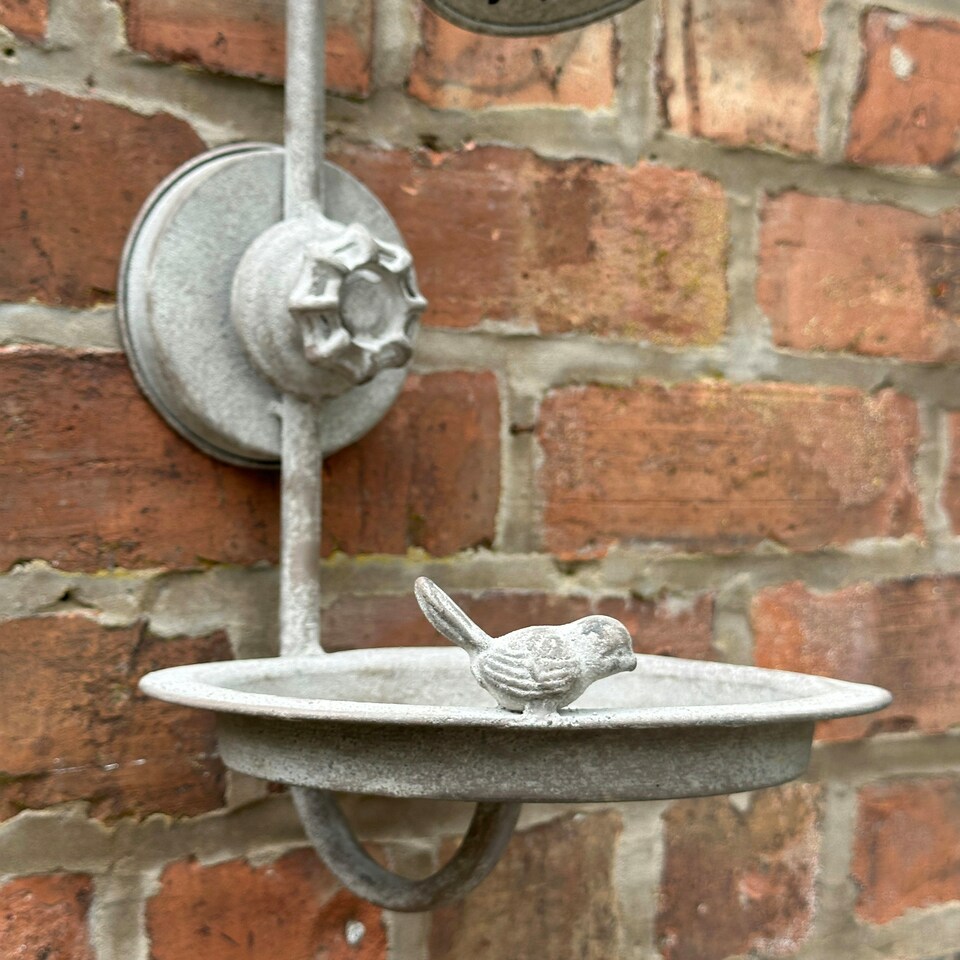 image 1 of Shower Head Bird Bath or Feeder all metal garden bird lover gift