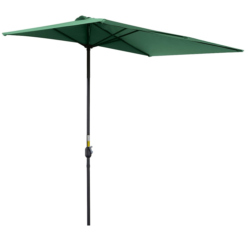 image 1 of Outsunny 2.3m Garden Balcony Half Round Parasol Umbrella Green