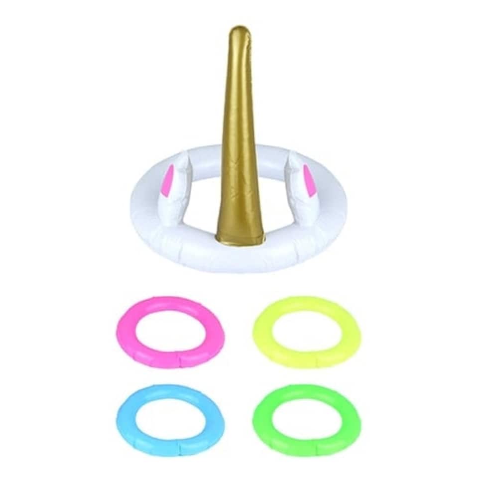 Inflatable Unicorn and Hoop Game Set