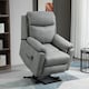 image 2 of HOMCOM Power Lift Recliner Chair, Electric Lift Chair for Elderly, Overstuffed Faux Leather Riser and Reclining Armchair with Remote Control, Side Pockets, for Living Room, Grey | Grey | Grey