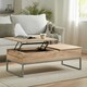image 1 of Sandy Brown Stained Wood and Steel Lift Top Coffee Table Brown