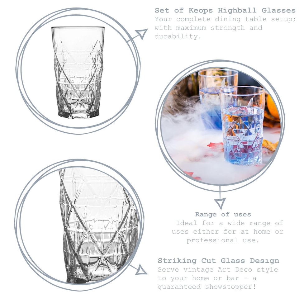 image 1 of LAV  Keops Highball Glasses - 460ml - Clear | Clear | Clear