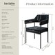 image 6 of Armchair Doe - durable fabric, black powder-coated legs, 120 kg load, 58 x 62 x 85 cm - Set of 6 Black | Woven Fabric Black/Black