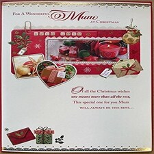 Nice Verse Gold Foil Quality New Xmas Greeting Card - MUM AT CHRISTMAS