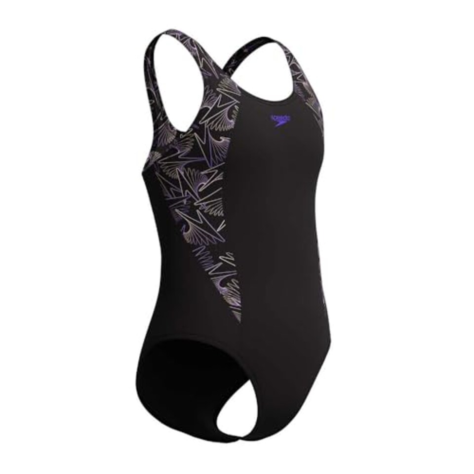 image 1 of Speedo Girls Hyperboom Splice Muscleback Swimsuit Swimming Costume Orange Size 5-6 Years