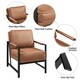 image 5 of Yaheetech Retro Accent Chair with Metal Arms Back Cushion Brown | Light Brown