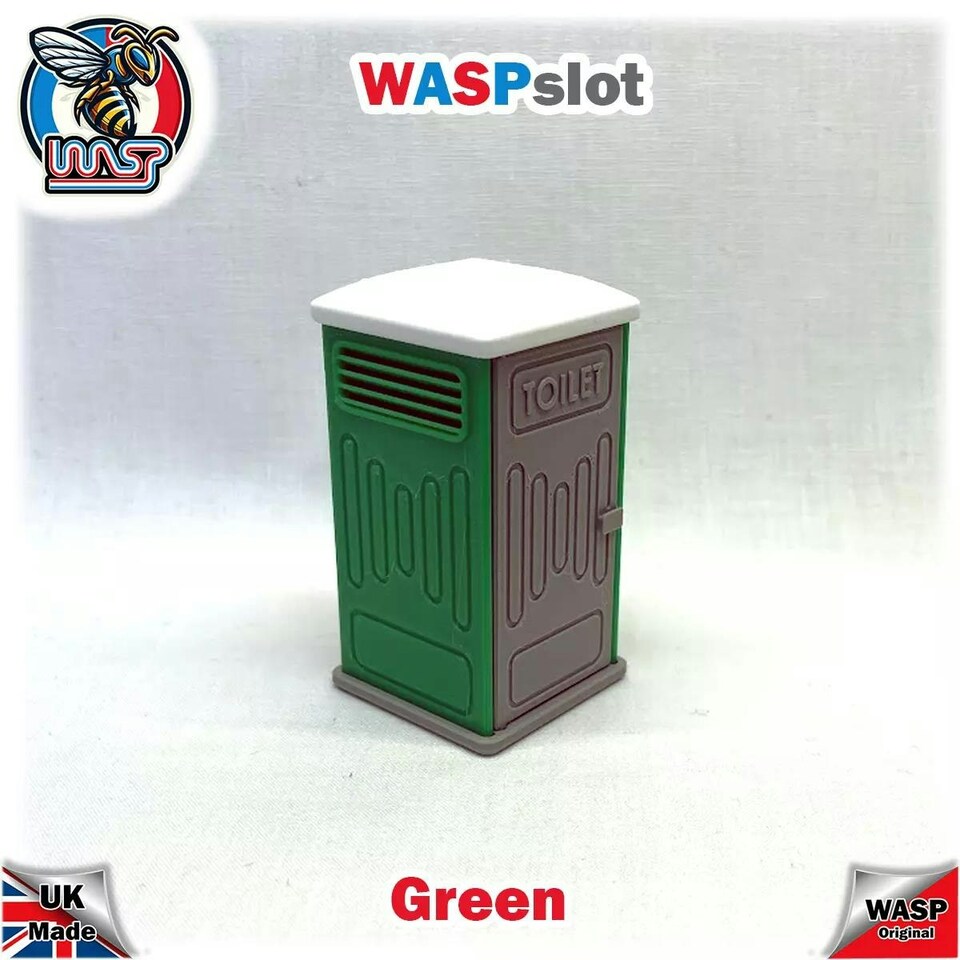 image 1 of Portable Toilet Green Slot Car Track Scenery x 1 1:32 Scale Wasp P