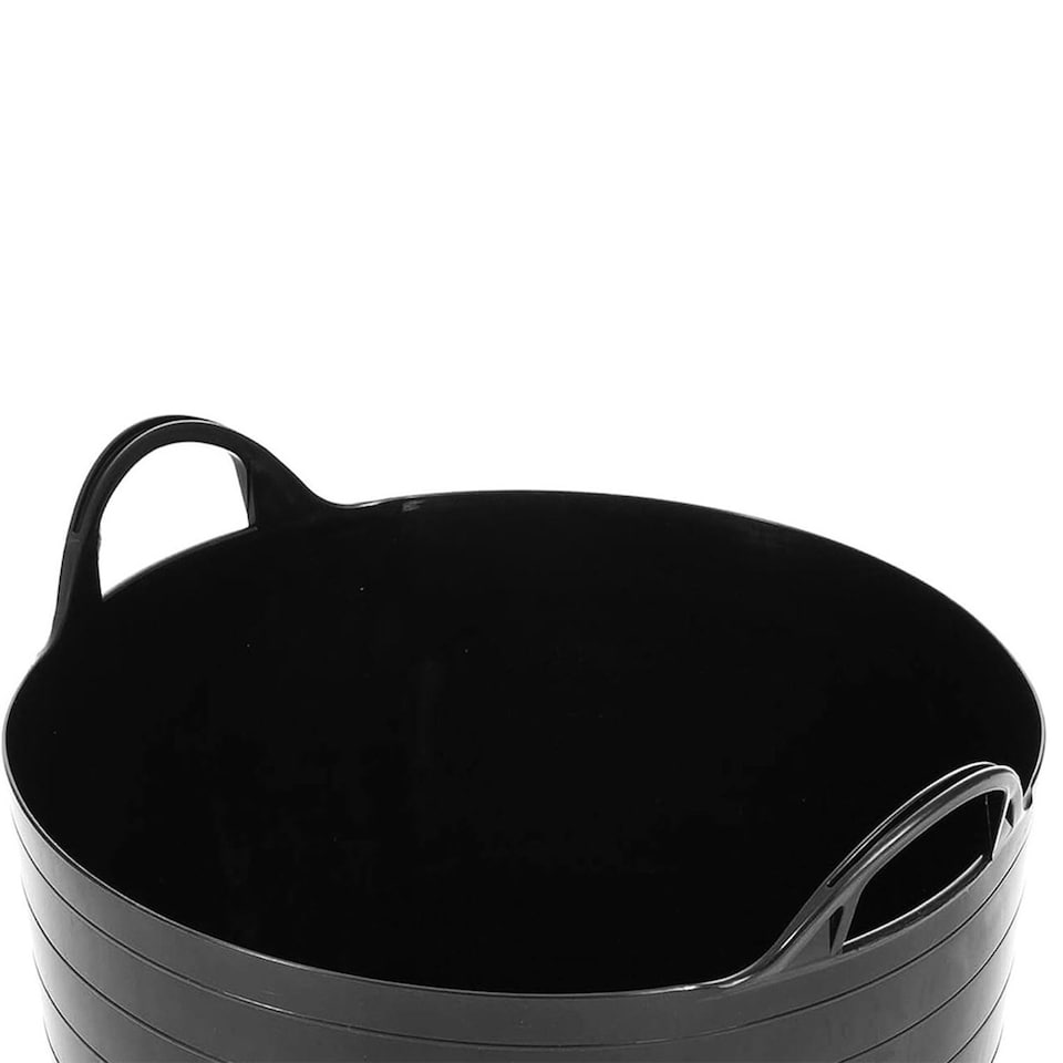 image 1 of 2 x 40L Flexible Black Strong Plastic Tubs Ideal For Storage, Home & DIY Use