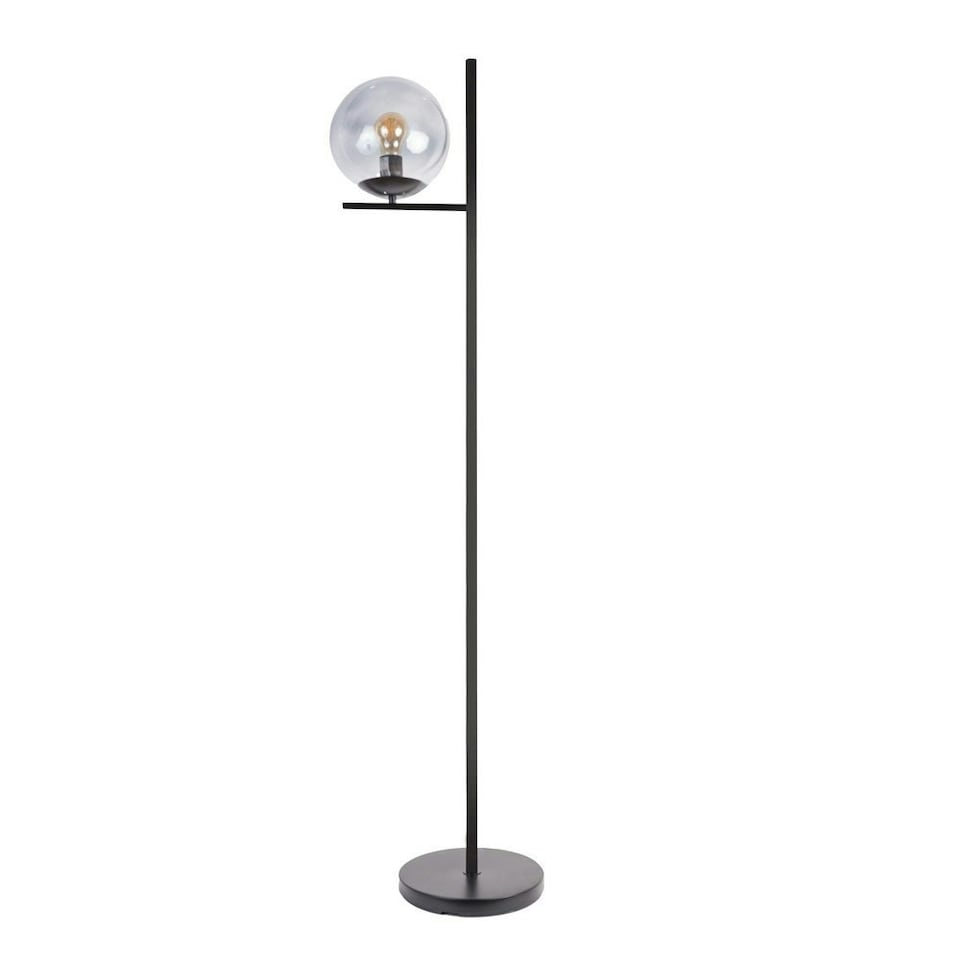 image 1 of ValueLights Clarke Matte Black Floor Lamp and Bulb