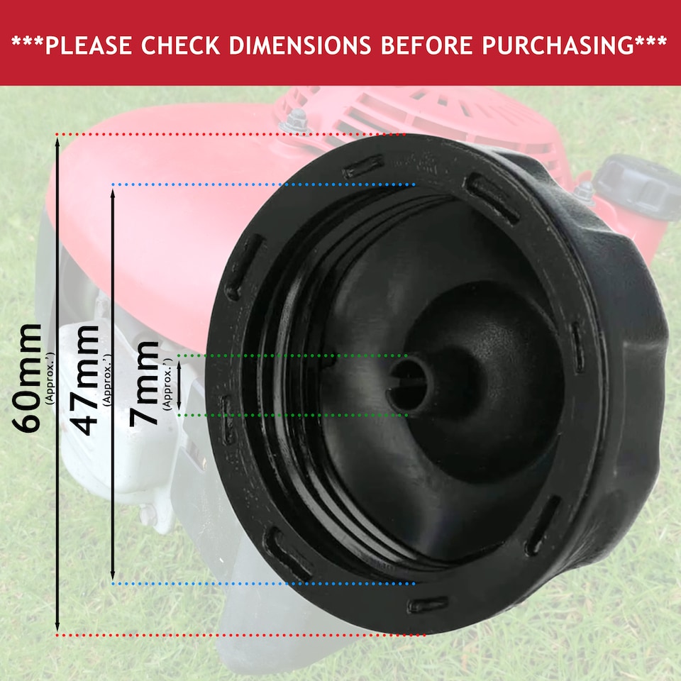 image 1 of SPARES2GO Fuel Cap for Flymo XL500 Petrol Lawnmower Tank Engine GCV160 Garden Mower