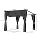 image 7 of Outsunny 3 x 3(m) Metal Pergola with Retractable Roof and Sidewalls, Grey