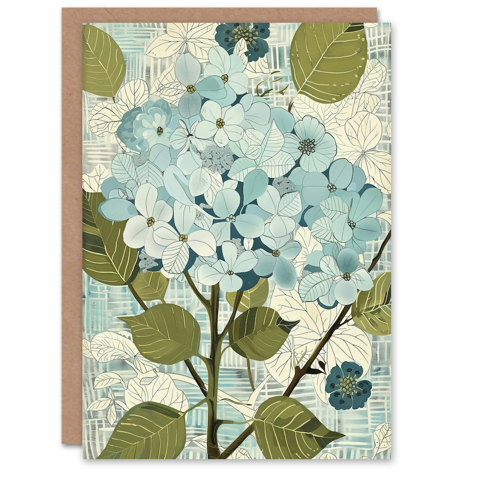 image 1 of Hydrangea Flowers Bouquet Floral Him Her Birthday Card