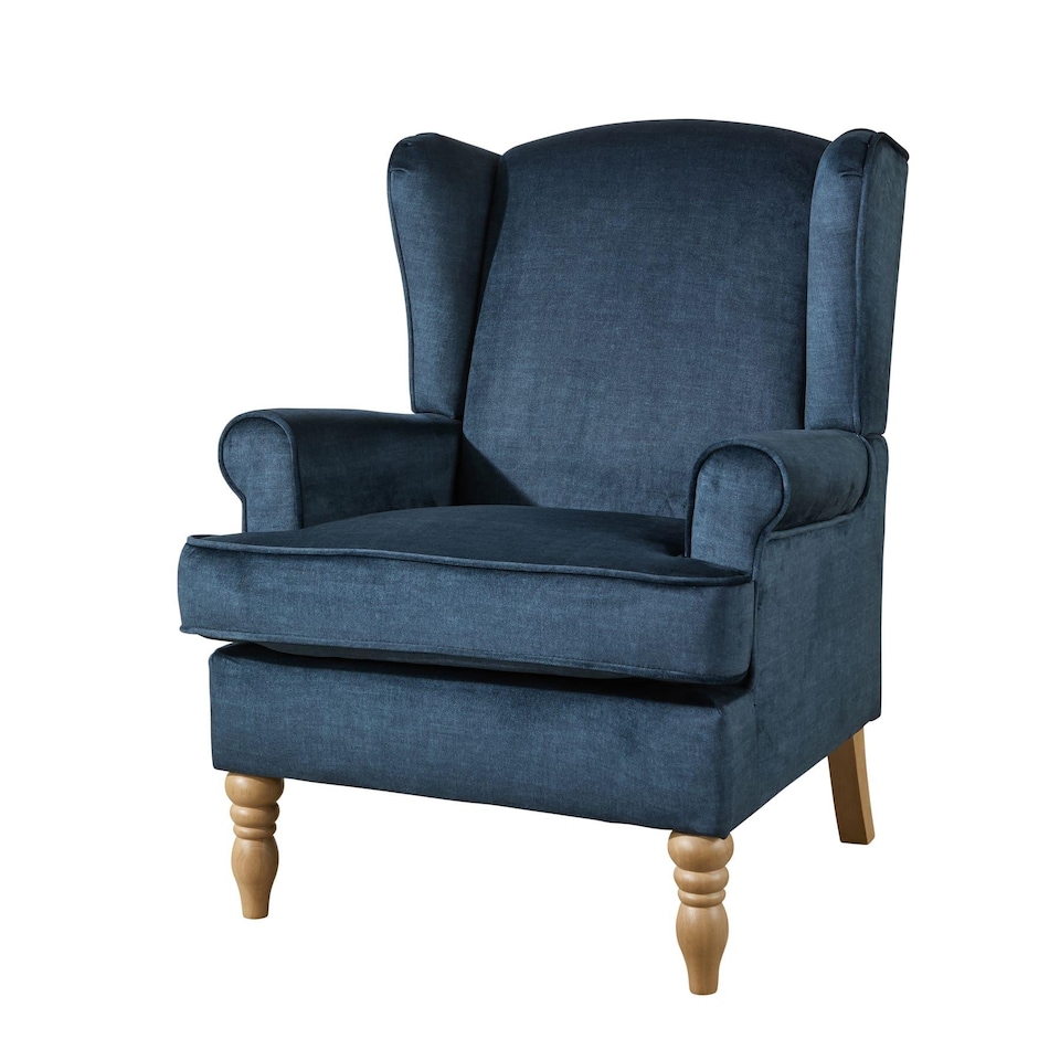Helena Wingback Armchair Occasional Sofa Modern Accent Chair Seating | Blue | Blue