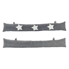 Nicola Spring Mismatched Herringbone Draught Excluder Set - 78.5cm - Star - Pack of 2