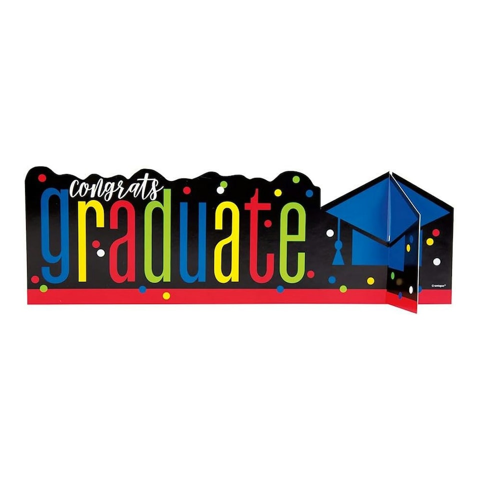 Unique Party Spotted Graduation Table Decoration - Multicoloured - One Size