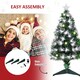image 7 of HOMCOM 3ft White Light Artificial Christmas Tree w/ 90 LED Star Topper Tri-Base