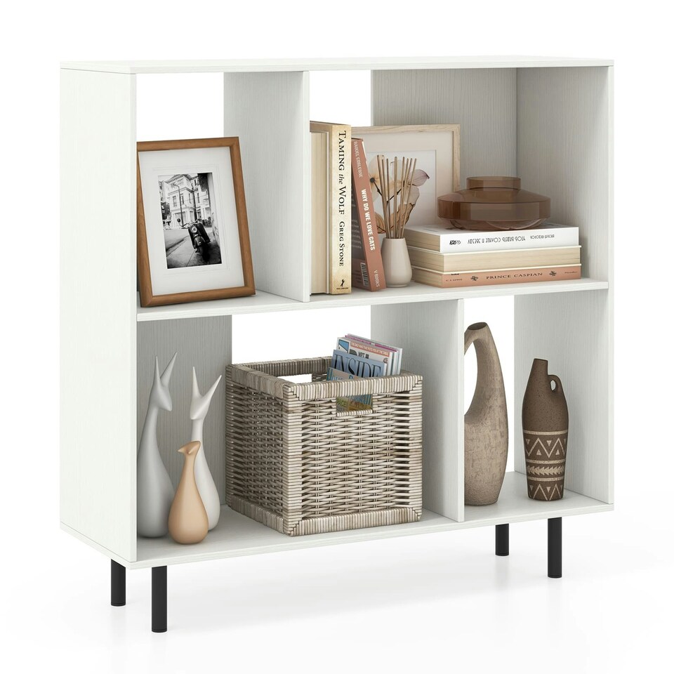 image 1 of COSTWAY Open Shelf Bookcase Cube Bookshelf White White