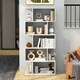 image 4 of COSTWAY 5-tier Bookcase S-Shaped Bookshelf Display Rack White White