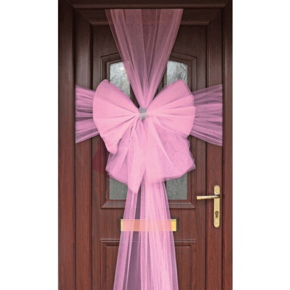 Pink Deluxe Pre-Made Door Bow Decoration