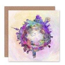 Little World City Skyline Kuwait Art Card