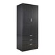 image 2 of Wardrobe 2 Door 3 Drawers Bedroom Home Furniture Clothing Storage Shelf Brown