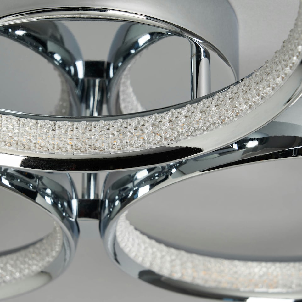 image 1 of BHS Lena Flush Ceiling Light, Silver Grey | Silver