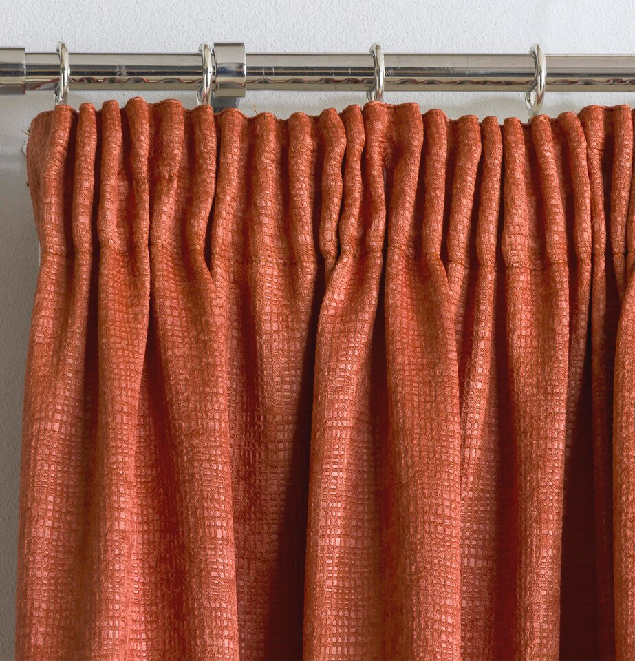 image 1 of Enhanced Living Matrix Orange 66 x 90 inch (168x229cm) Tape Top Thermal Noise reducing Dim Out Curtains (PAIR)