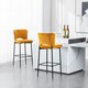 image 6 of Lily Velvet Bar Stool Padded Seat Metal Legs (Mustard)