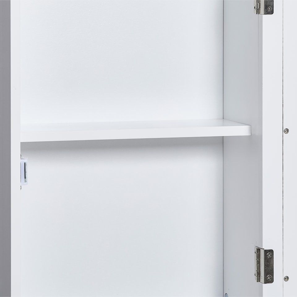 image 1 of Bath Vida Priano 1 Door Mirrored Wall Mounted Bathroom Cabinet, White | White | 1