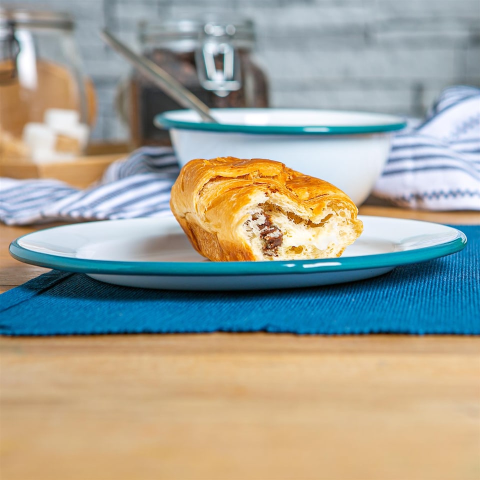 image 1 of Argon Tableware White Enamel Side Plates - 20cm - Green - Pack of 6 | Green | Green