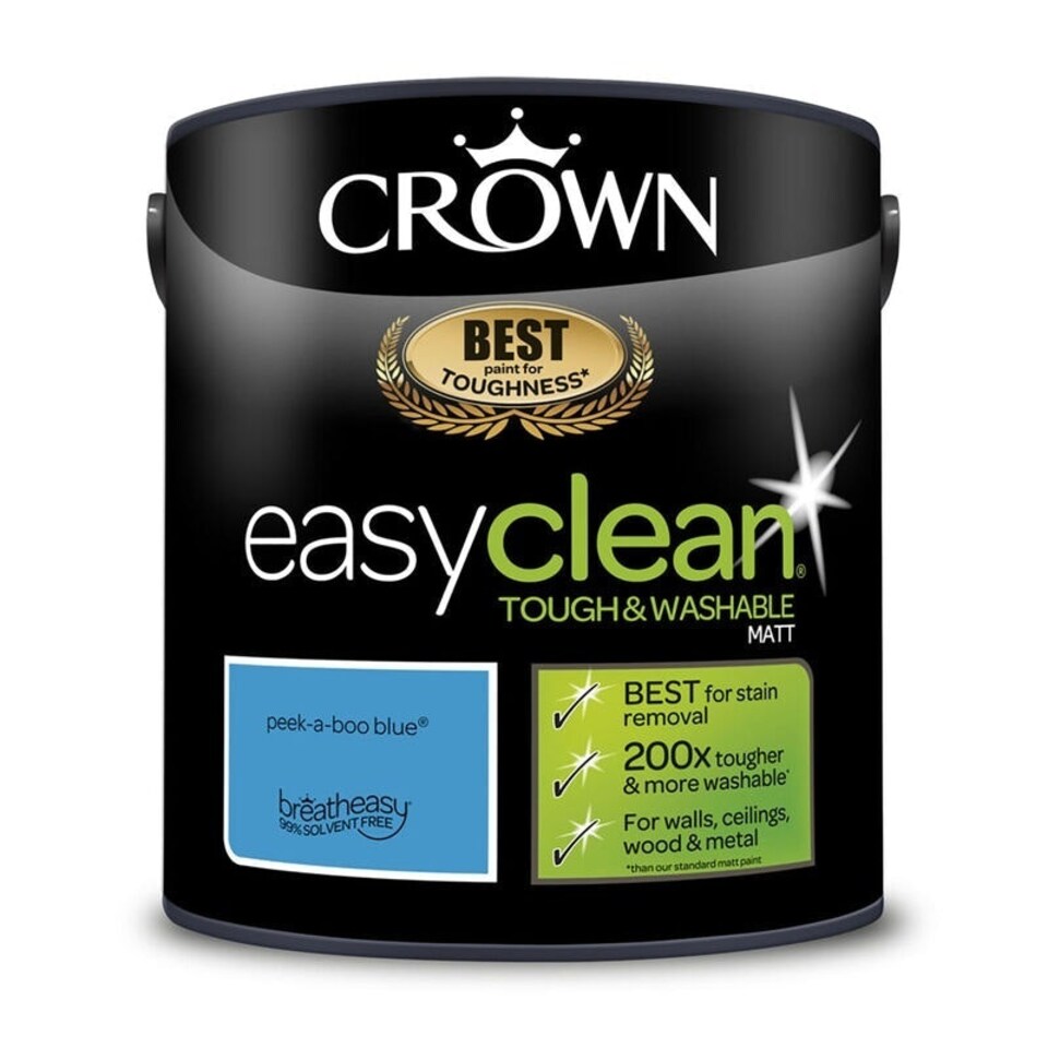 image 1 of Crown Easyclean Matt Emulsion 2.5L Peekaboo Blue