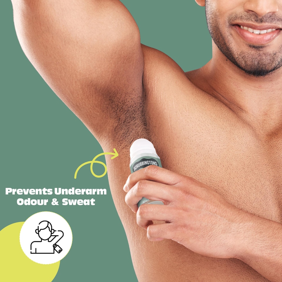 image 1 of Scrubbingtons Pit Stop Natural Deodorant For Women, Men, Roll On For Sensitive Skin Made in UK Paediatrician approved, Aluminium & Alcohol Free, Vegan & Cruelty Free, Ocean Breeze 75ml | Multi | 1