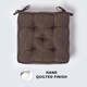 image 4 of Homescapes Chocolate Brown Faux Suede Dining Chair Booster Cushion Brown