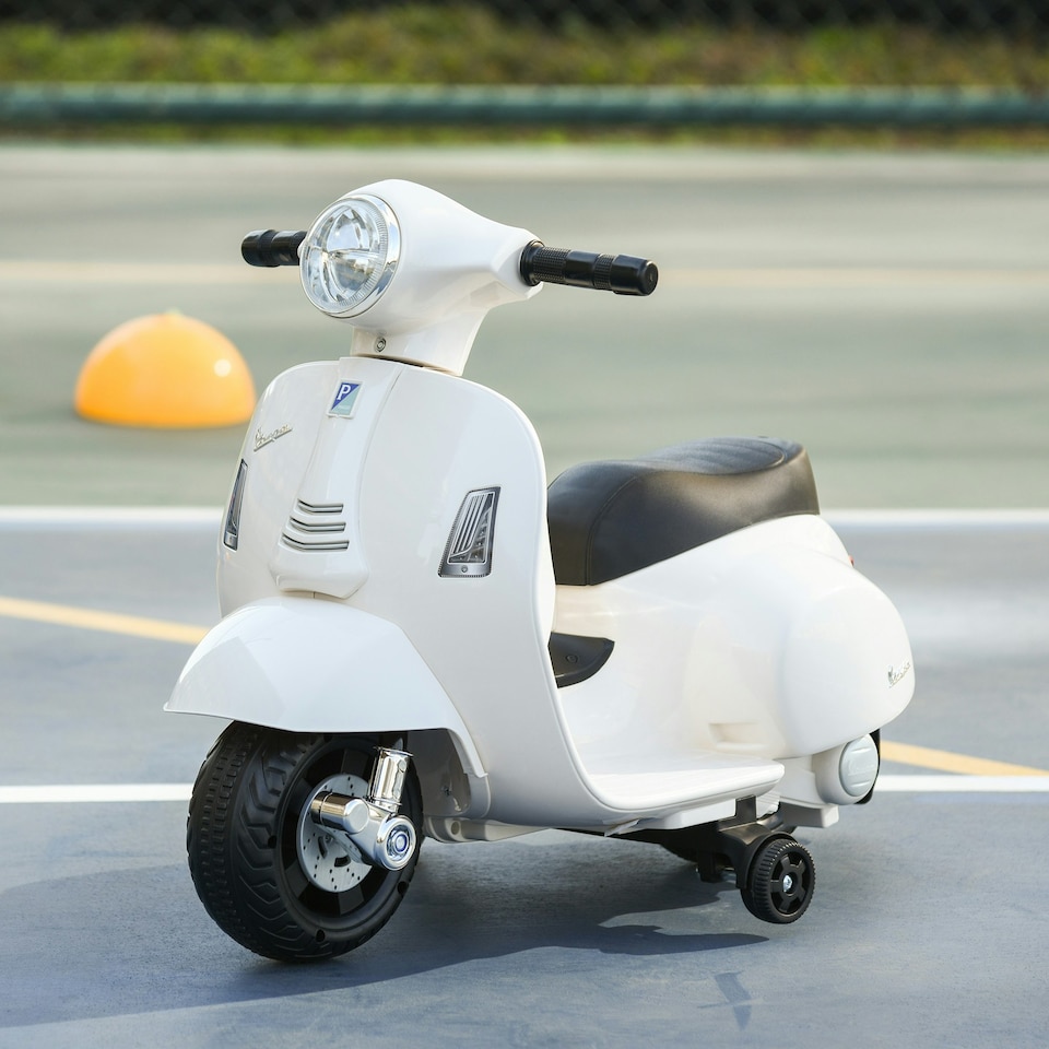 image 1 of HOMCOM Vespa Licensed Kids Ride On Motorcycle 6V Battery Powered Electric Toys