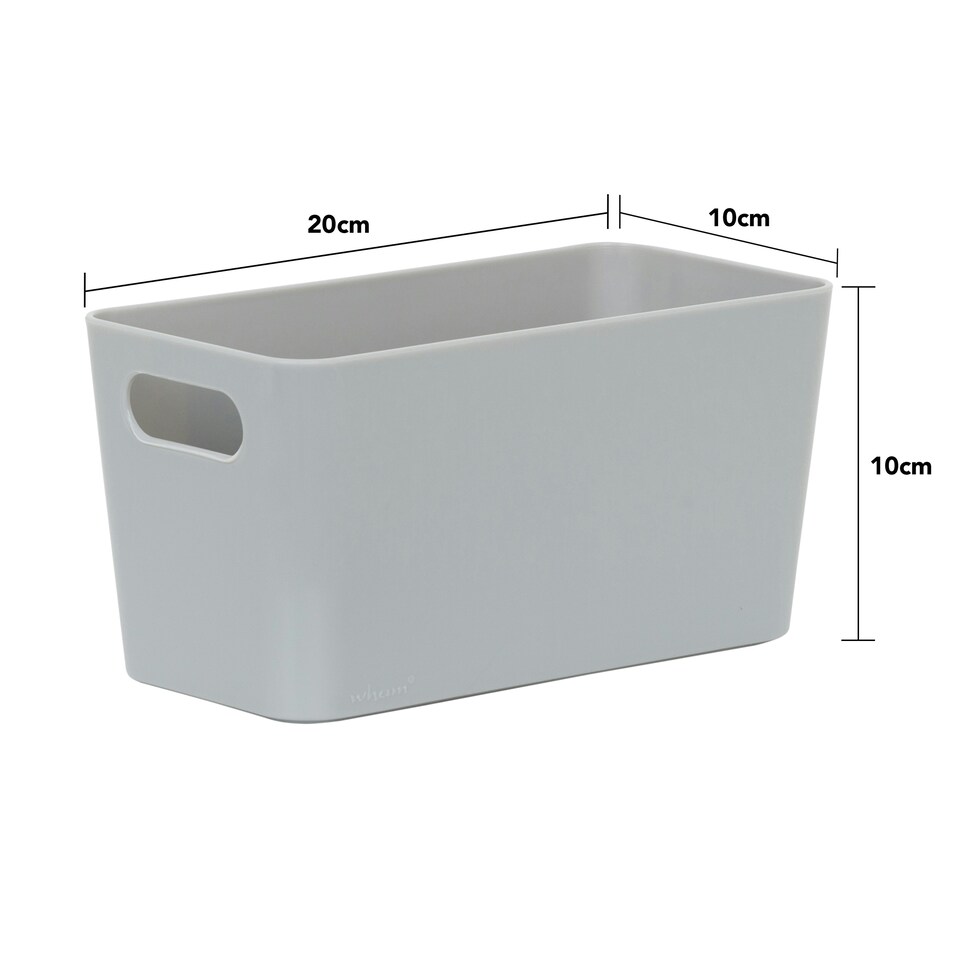 image 1 of Wham Studio 5 x 1.4L Deep Rectangular Plastic Storage Baskets Ice White Grey