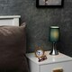 image 1 of ValueLights Pair of - Small Chrome Touch Table Lamps with Teal Fabric Shades With 5w LED Dimmable Candle Bulbs In Warm White