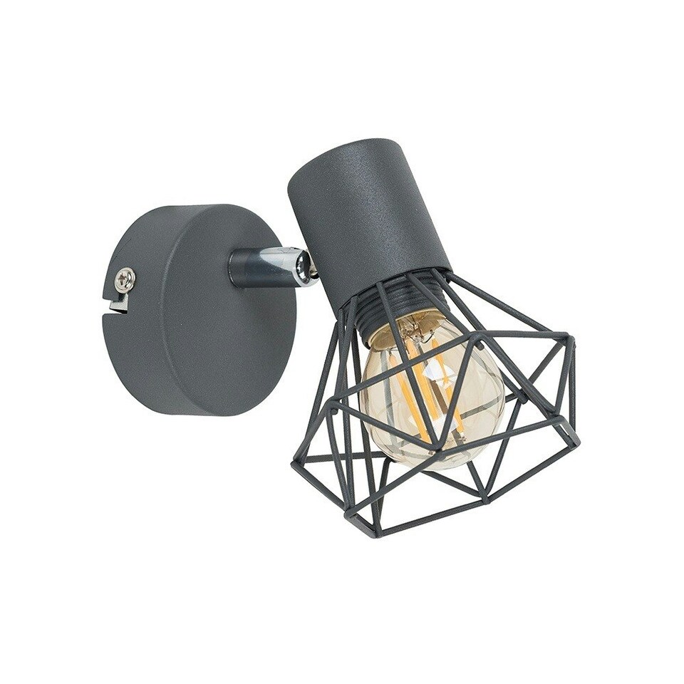 image 1 of ValueLights Angus Grey Indoor Wall Light and E14 Golfball LED 4W Warm White 2700K Bulb