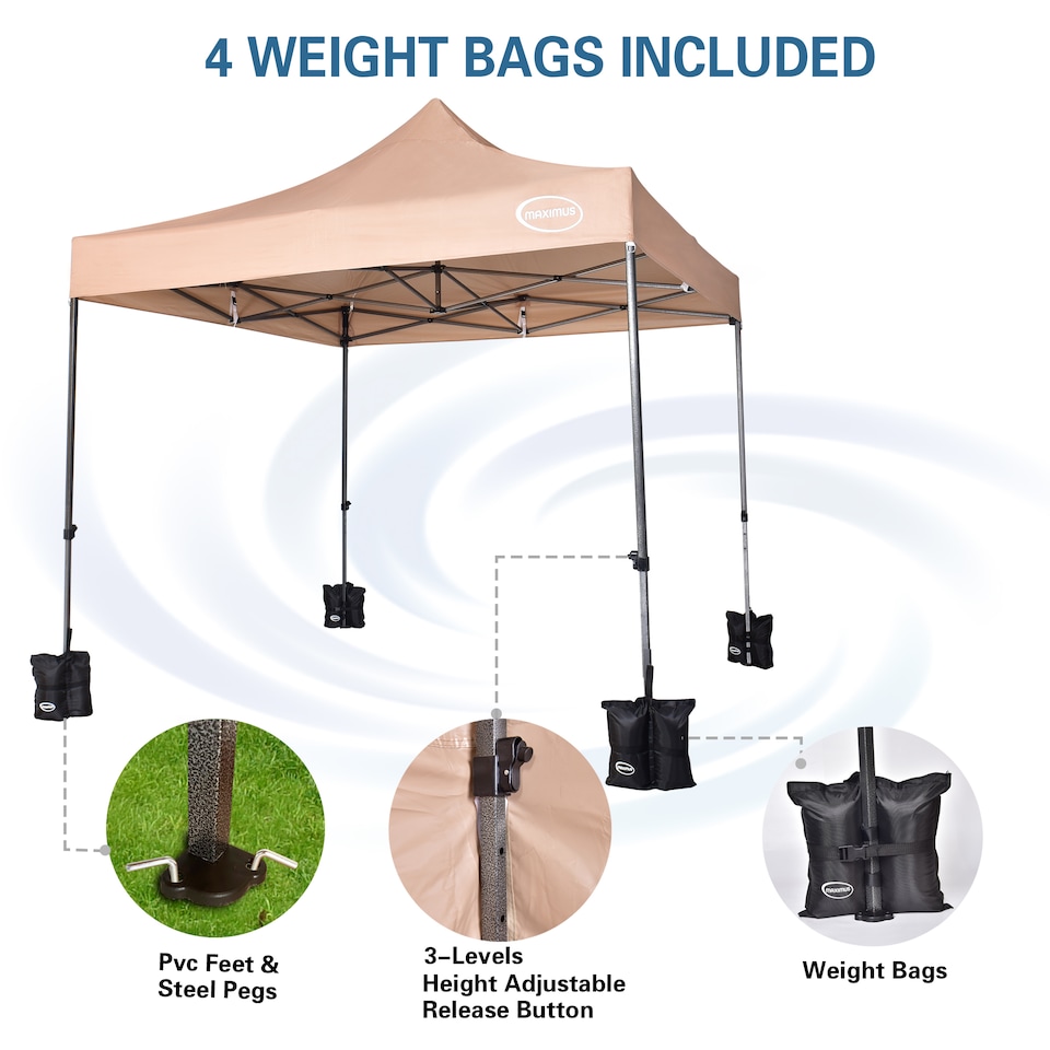 image 1 of Maximus 3x3m Heavy Duty Pop up Gazebo Marquee Outdoor Patio Canopy Tent With Sides