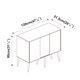 image 3 of URBNLIVING Grey Carcass 3 Door Sliding Storage Cabinet | Multi | Grey Doors & Black Legs | 1