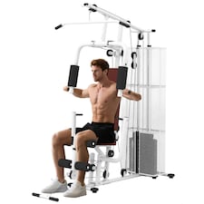 HOMCOM Multifunction Home Gym Weight Training Station Machine White