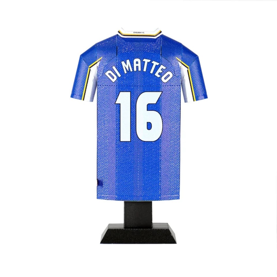 image 1 of RadStuff Metal Alloy Football Shirt - Retro Chelsea Home Kit 1998