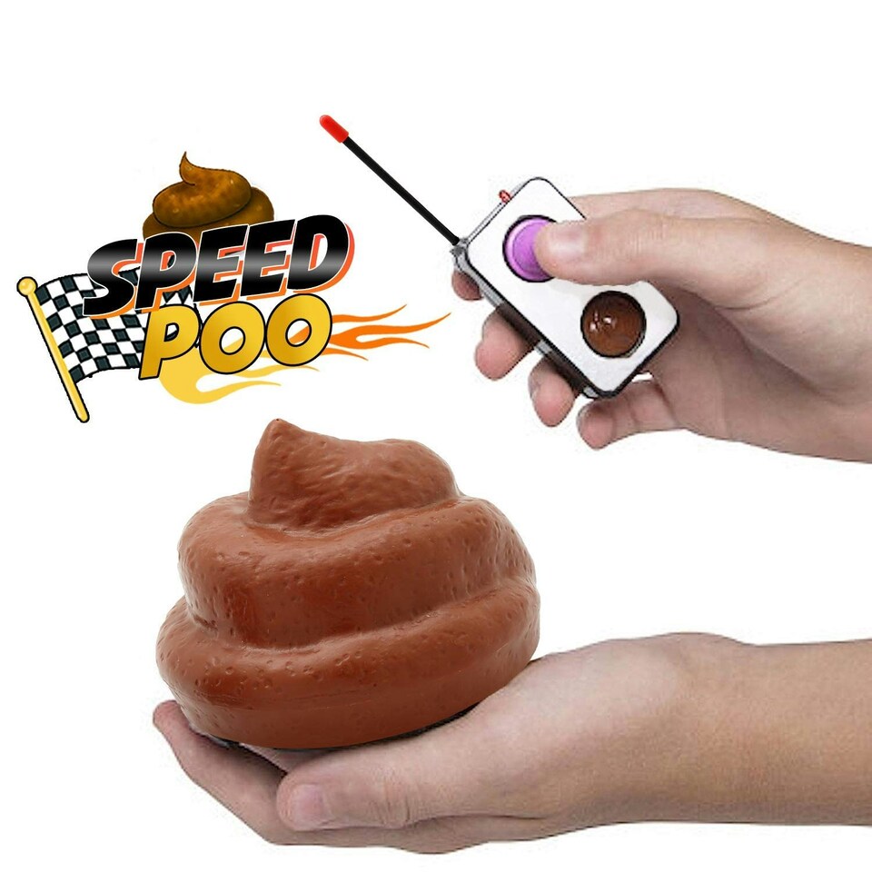 image 1 of Hilarious Speedy Remote Control Speed Poo Family Fun Drive and Spin Fun Toy
