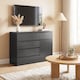 image 7 of HOMCOM Sideboard Storage Cabinet, Kitchen Cupboard with 5 Drawers | Black | Black embossed