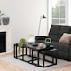 image 5 of Cornus Square Coffee Table Set in Matt Black Set of 3