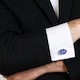 image 2 of Purple Stone Cufflinks - Onyx Art CK08A Blue Oval