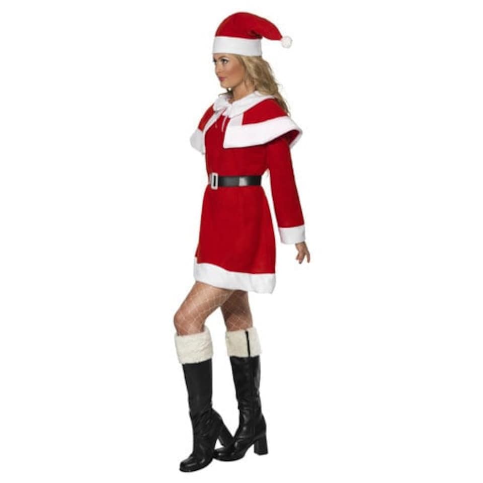 image 1 of Miss Santa Claus Fleece Fancy Dress Costume Ladies Large - UK 16-18 | Red | 16-18